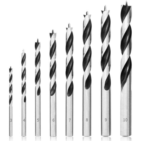8Pcs Jeu de Forets à Bois 3mm 10mm Mèche Hélicoïdaux para Bois Professional Foret Brad Point pour Bois