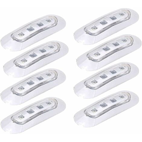 QIEDIE 8PCS LED Seitenmarkierungsleuchten Vorne Hinten Seitenpositionsanzeigelampen 12V-24V für LKW-Anhänger Wohnmobil Van LKW Markierungsleuchten (Weiß)