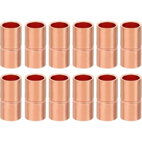 8pcs Manchons à Souder en Cuivre, 6.35mm Raccords de Couplage Tuyau, Raccord Tuyauterie Droit pour Raccordements Plomberie HVAC Climatisation Chauffage Réseaux, Épaisseur 0.8mm - 5/16 pouce
