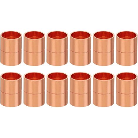 8pcs Manchons à Souder en Cuivre, 6.35mm Raccords de Couplage Tuyau, Raccord Tuyauterie Droit pour Raccordements Plomberie HVAC Climatisation Chauffage Réseaux, Épaisseur 0.8mm - 5/8 pouce
