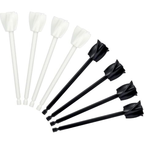 8pcs Mélangeur Peinture Plastique, Réutilisable Mélangeur Époxy Palettes de Perceuse à Palettes pour Mélangeur de Résine pour Perçage de Peinture Époxy Mélange d'Époxyde (Blanc, Noir)