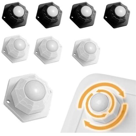8Pcs Mini Roulettes Auto-Adhésives, Mini Roulette Roulette Pivotante avec Vis, Roulettes Plates pour Meubles 100kg,Roulettes Meubles