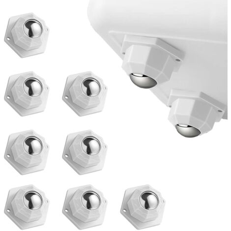 8PCS Mini Roulettes pour Meubles, Roue Meuble Charge 200KG, 360° Roulette Pivotante Autocollantes, Roulettes Silencieuses en ABS et Acier Nickelé pour Meubles Déménagement (Blanc)