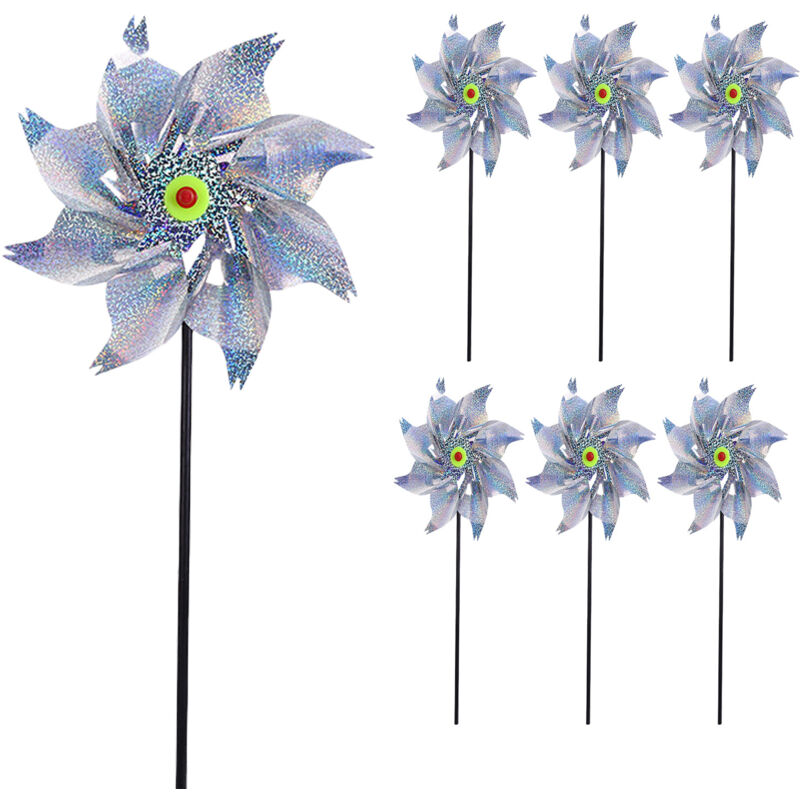 8PCS Moulin à Vent réfléchissant,Moulins à Vent Anti-Oiseaux,Anti-Oiseaux pour protéger Le Jardin,Répulsif Anti-Oiseaux réfléchissant,Dissuasion