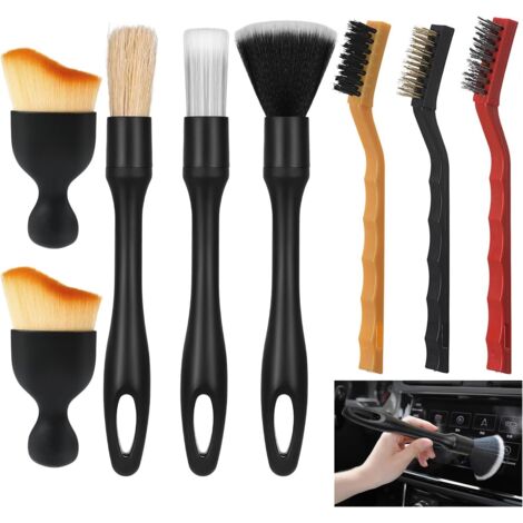 8PCS Pinceau Detailing Auto, Automatique de Voiture Détail Brosse, Pinceaux Nettoyage Voiture, Automatiques Pinceaux de Détail, pour Tableau de Bord,Bouches Daération,Intérieur