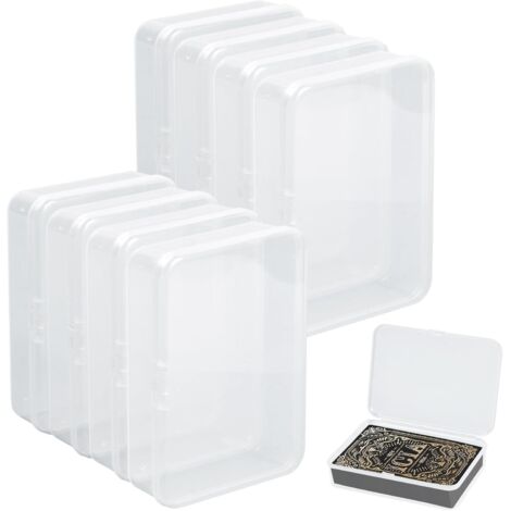 8pcs Playing Card Storage Boxes, Clear Plastic Boxes, Empty Cases for Beads, Jewelry, Crafts, 10.5x7.6x2.5cm
