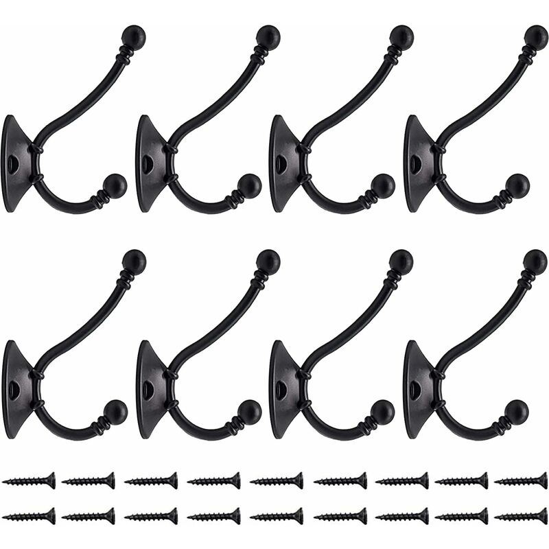 Linghhang - 8Pcs Plus Gros Patère Porte Manteau Murale Vintage Crochet Métal De Porte Chapeau Crochet Rétro pour Porte-Manteau Salle de Bain Cuisine