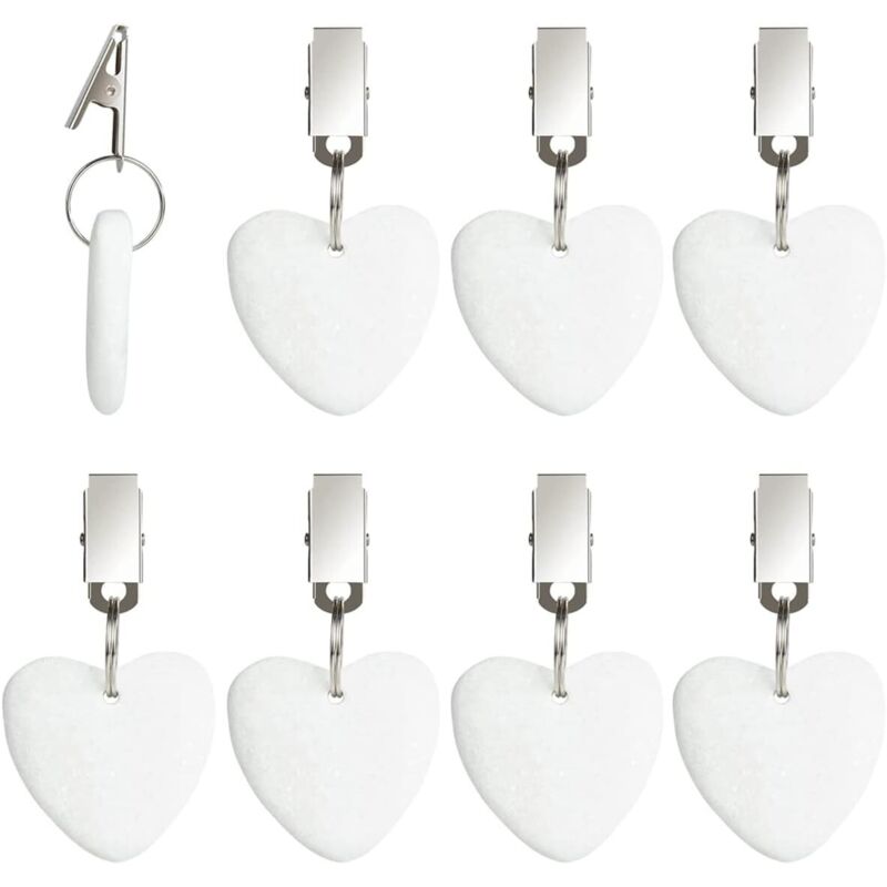 8Pcs Poids de Nappe avec Clips,Pince à Nappe en Marbre Poids pour Nappe avec Pinces Poids pour Nappes Décoratifs Kit de Poids de Nappe pour