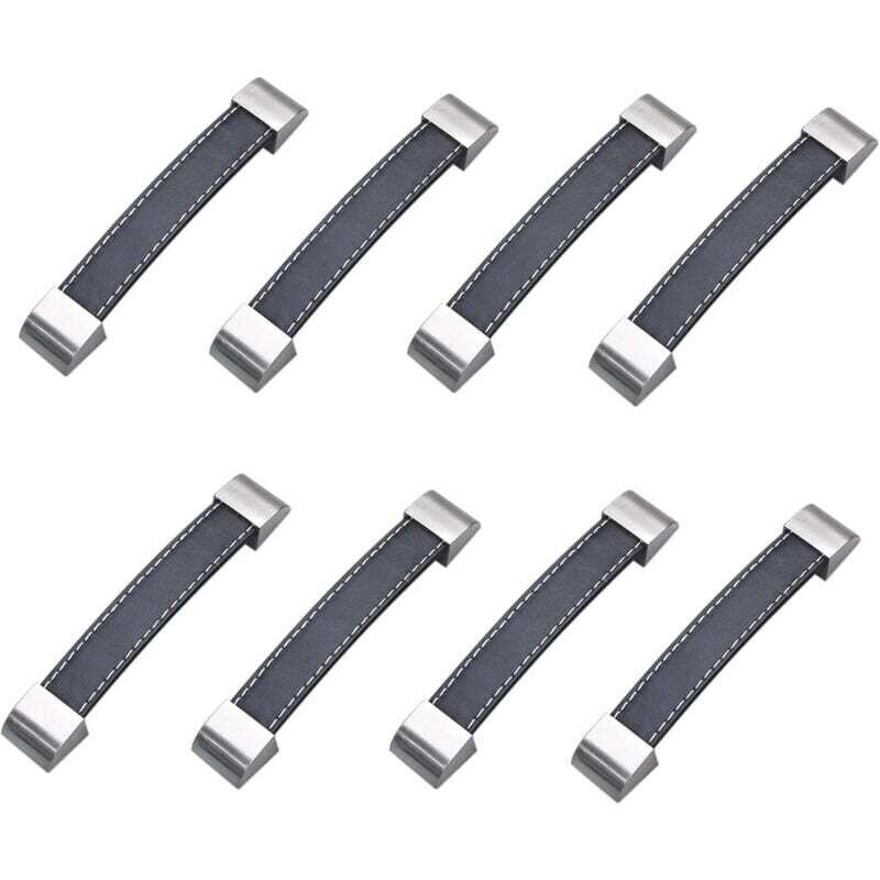 8Pcs Poignée de Cabinet Poignées de Porte de Tiroir,Poignée de Cabinet Doux en Cuir PU pour Portes Armoires Armoires Valise,128mm