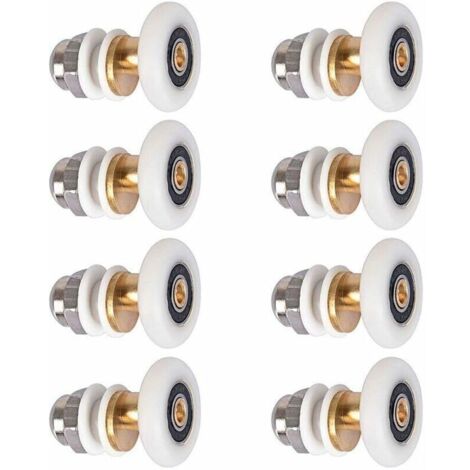 8pcs Porte de Douche - Rouleau Roulette Roue pour Porte de Douche Roulettes Coulissantes Porte Roue de Remplacement pour Rouleau  25mm--