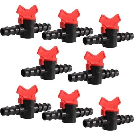 8PCS Robinet d'arrosage pour tuyau, robinet d'arrosage pour tuyau, robinet d'arrêt 16mm pour le contrôle de la vanne d'eau d'arrosage du jardin