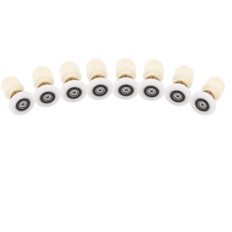 8pcs Rouleaux De Porte De Douche Laiton ABS Porte Coulissante Kit Roue Salle De Bains Runners Durable Porte De Toilette Poulies Accessoire Matériel Outil(25mm)