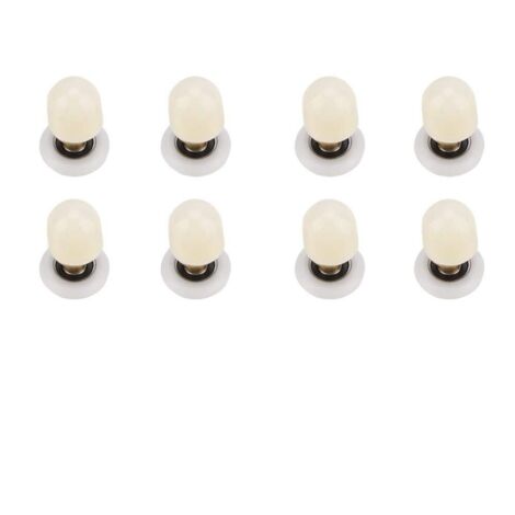 8pcs Rouleaux De Porte De Douche Laiton ABS Porte Coulissante Kit Roue Salle De Bains Runners Durable Porte De Toilette Poulies Accessoire Matériel Outil(27mm)