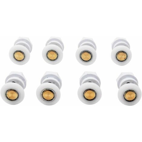 8PCS Roulettes de Douche Roue pour Porte de Douche Roulettes Coulissantes Rouleaux De Porte De Douche Laiton Cabine de Douche Porte a Roulette Roue de Porte Poulies Accessoire Matériel Outil