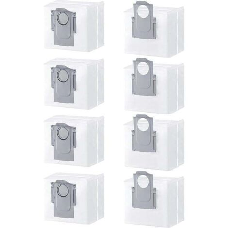 8pcs Sacs à Poussière Accessoires de Rechange pour Roborock S8/S8+/S8 Pro Ultra/S7 MaxV Ultra/S7 Pro Ultra/Q7+/Q7 Max/Q7 Max+/Q5+