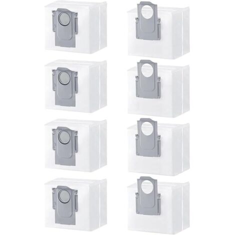 8pcs Sacs à Poussière Accessoires de Rechange pour Roborock S8/S8+/S8 Pro Ultra/S7 MaxV Ultra/S7 Pro Ultra/Q7+/Q7 Max/Q7 Max+/Q5+