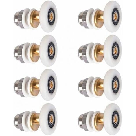 8pcs Shower Door Roller, Sliding Door Rollers, Shower Cabin Door Pulleys, Replacement Wheel for 25mm Wheel Diameter LOY