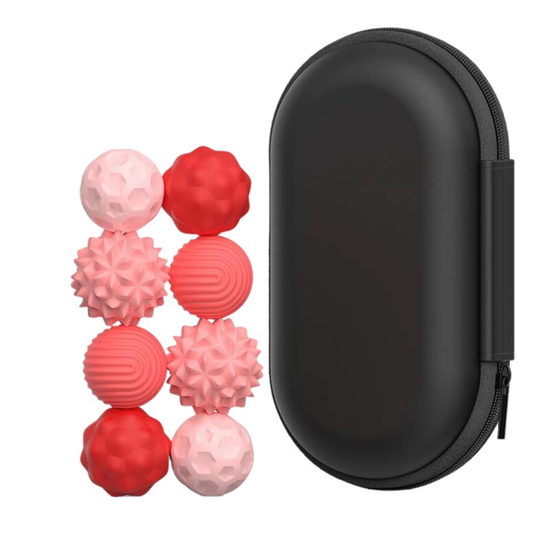 Image of 8PCS Silikon Magnetische Sensorischen Ball Zappeln Spielzeug Sorgen Rosa