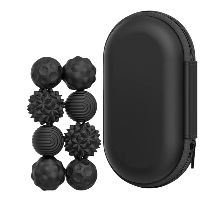 Image of Tlily - 8PCS Silikon Magnetische Sensorischen Ball Zappeln Spielzeug Sorgen Schwarz