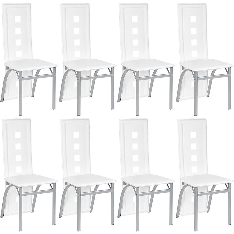 

8pcs sillas de comedor blancas de alta calidad estilo simple