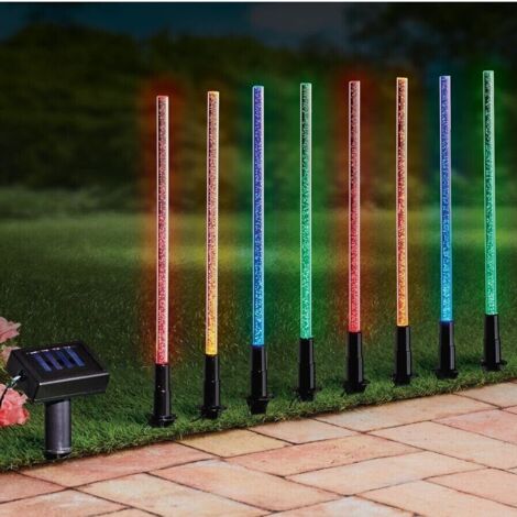 8Pcs Stake Solar Lights Outdoor Garden Multicolor Solar Powered White Ground Led Garden Lights Solar Powered Waterproof for Pathways Driveways Flowerbeds Outdoor Auto ON/OFF Light Set