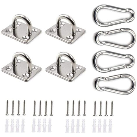 8Pcs Sun Shade Hardware Set, Stainless Steel Waterproof Sun Shade Retainer Hooks for Garden/Hammock/Sailboat/Shade Sail Accessories 6mm Set-0.33kg