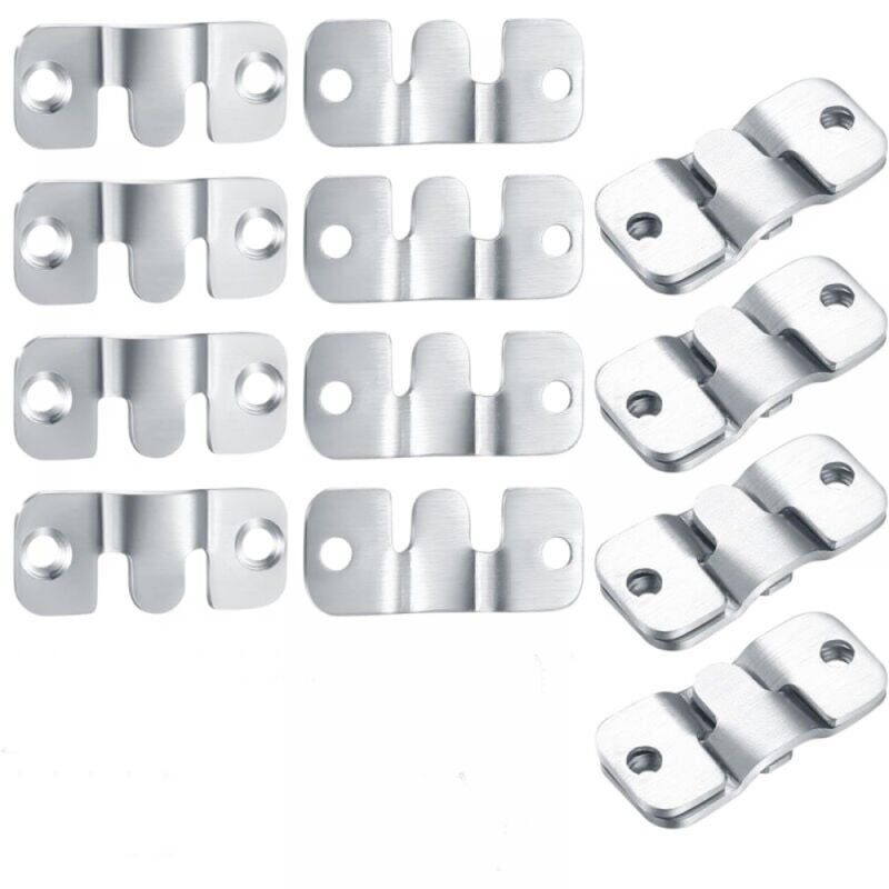 Cyslmuk - 8PCS Support Montage Encastré Dissimulé, Crochet pour Cadre Photo, Mural Cintre Photo, Supports Suspension Emboîtement, Connecteur de
