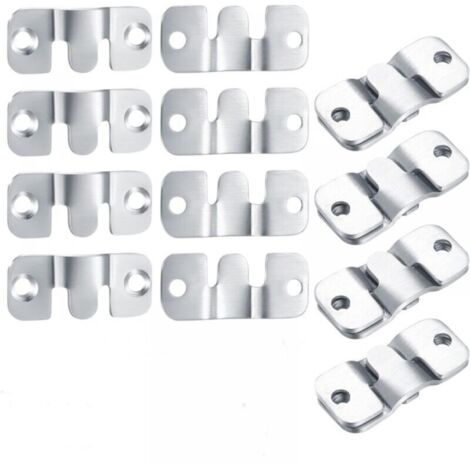 8PCS Support Montage Encastré Dissimulé, Crochet pour Cadre Photo, Mural Cintre Photo, Supports Suspension Emboîtement, Connecteur de Meubles pour Suspendu Fixation Miroirs