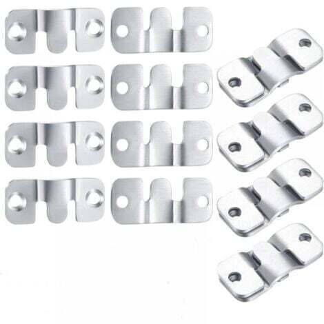 8PCS Support Montage Encastré Dissimulé, Crochet pour Cadre Photo, Mural Cintre Photo, Supports Suspension Emboîtement, Connecteur de Meubles pour Suspendu Fixation Miroirs