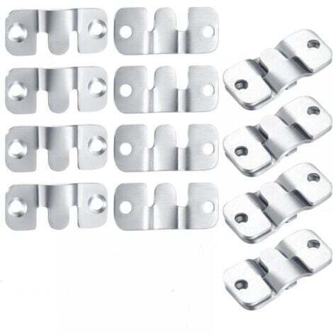 8PCS Support Montage Encastré Dissimulé, Crochet pour Cadre Photo, Mural Cintre Photo, Supports Suspension Emboîtement, Connecteur de Meubles pour Suspendu Fixation Miroirs
