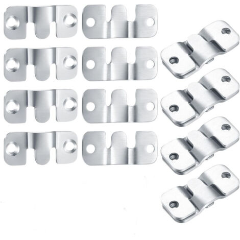 8PCS Support Montage Encastré Dissimulé, Crochet pour Cadre Photo, Mural Cintre Photo, Supports Suspension Emboîtement, Connecteur de Meubles pour Suspendu Fixation Miroirs
