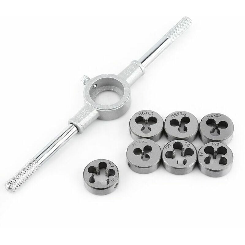 8pcs Taps and Dies Metric Die Wrench M25