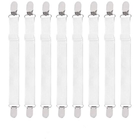 8Pcs Tendeur Drap Housse Lit Drap Réglable, Maintient Tendeur Draps Réglable Sangle Drap Housse,pour Drap Lit,Canapé,Convient pour