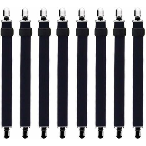 8Pcs Tendeur Drap Housse Lit Drap Réglable,Tendeurs de Maintien,Convient à Tous Lits et Matelas,noir