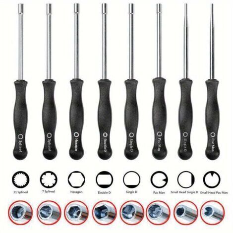 8pcs Tournevis Outil De Réglage De Carburateur Simple D Double D Hexagone Hex Socket Kit Set