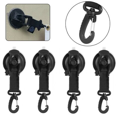 8pcs Ventouse d'aspiration fixant l'attache de Crochet, bâche de Camping comme auvent côte à Voitures, bâches de Piscine Tentes de Fixation Universelle Noir ，Oi-FRIS