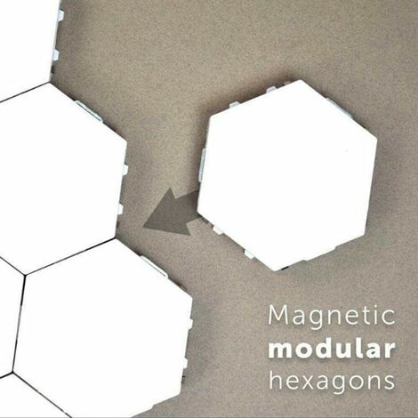 8pcs Wall Light Small Lamp Modular Combination Quantum Hexagon Lamp 3000K LED Quantum Hexagon Lamp Night Light Sensor Touch Lighting