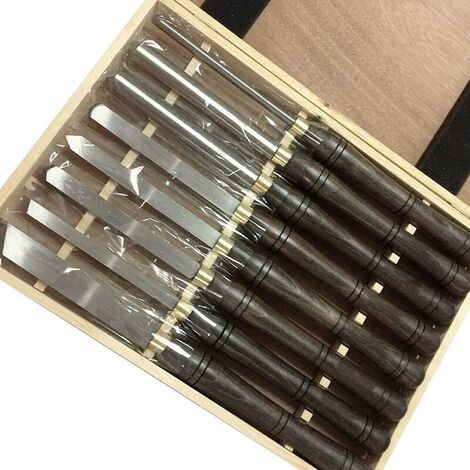 8Pcs Wood Lathe Chisel Set,Wood Chisel Turning Set,High Speed Steel For Wood Turning,Slant Wood Gouge Turning Tools With And Wooden Case