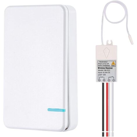 8V-24V wireless switch, universal safe remote control relay transmitter and receiver for lamps, garage door openers, cameras, motors and low-voltage devices