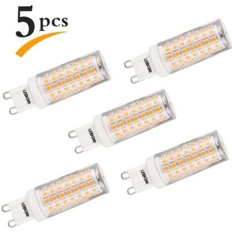 8W Ampoules LED G9 88LEDS 700lm, Blanc chaud, 3000K, Non-dimmable, Équivalent de l'ampoule traditionnelle 80W, 5 Pcs