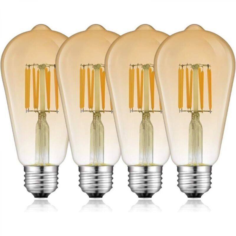 Image of 8W E27 ST64 Dimmable Amber Glass&hellip;