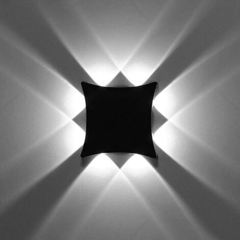 8W Moderne Applique Murale LED Lampe Murale Imperméable IP65 Aluminium Lampe de Mur LED Intérieur Extérieur pour Salle de Bains Salon Chambre à Coucher Couloir Escalier Entrée Porche - lumière Noirhe 