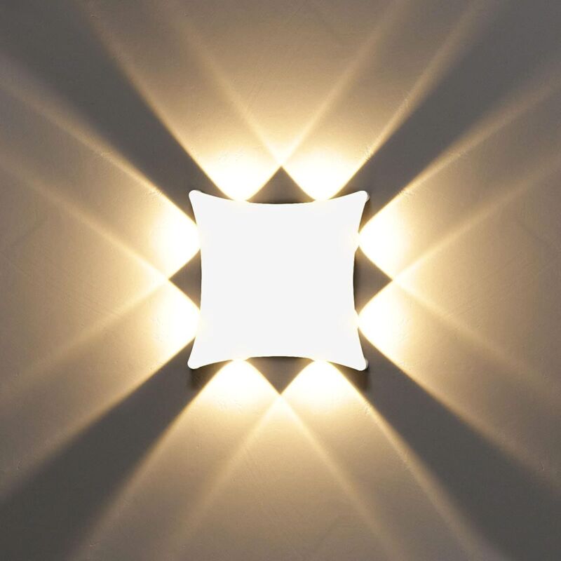 8W Moderne Applique Murale LED Lampe Murale Imperméable IP65 Aluminium Lampe de Mur LED Intérieur Extérieur pour Salle de Bains Salon Chambre à