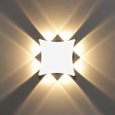 8W Moderne LED Wandleuchte Wasserdichte IP65 Aluminium Wandlampe LED Innen Außen für Badezimmer Wohnzimmer Schlafzimmer Flur Treppe Eingang Veranda (Weiß)