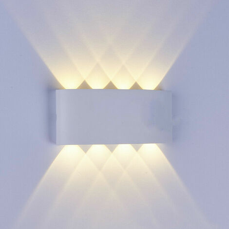8W Wall Light with Motion Sensor, 3000K Warm White Auto On/Off Switch, Light Sensor for Outdoor/Indoor Wall Light