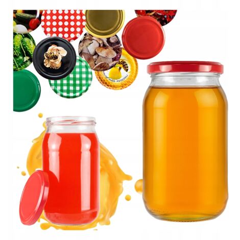 8x Barattolo 815ml per MIELE, MARMELLATA, CONSERVE, CETRIOLI barattoli di vetro + tappo a vite fi82