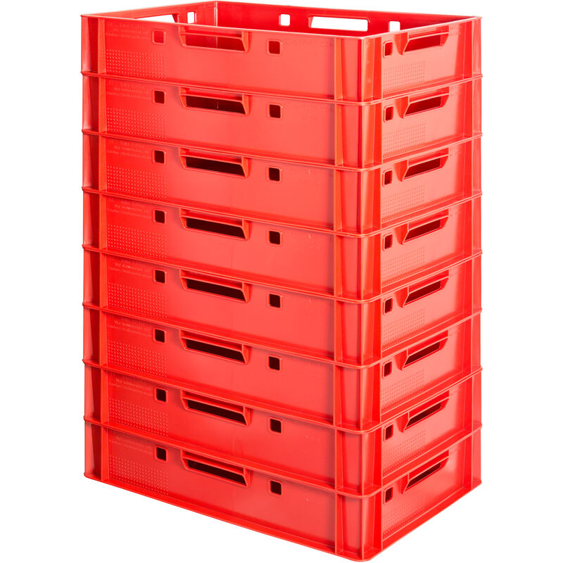 8x Boucher Caisse Viande Caisse Eurofleischkiste Rouge Caisse Empilement Plastique Kingpower