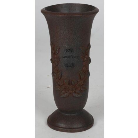 8x BURI Grab Blumenvase Schmuck Pflanzen Dekoration Friedhof Schale Kunststein