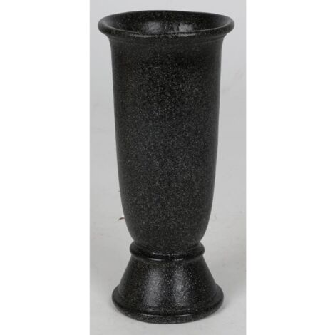 8x BURI Grab Blumenvase Schwarz Grau Schmuck Pflanzen Dekoration Friedhof Schale
