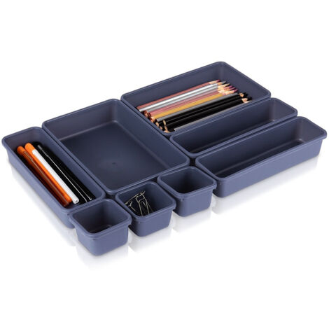 8x contenitori modulari per scatole portaoggetti e cassetti